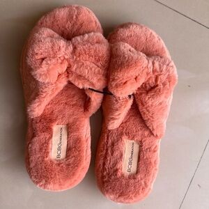 BCBGeneration Pink Fuzzy Slippers
